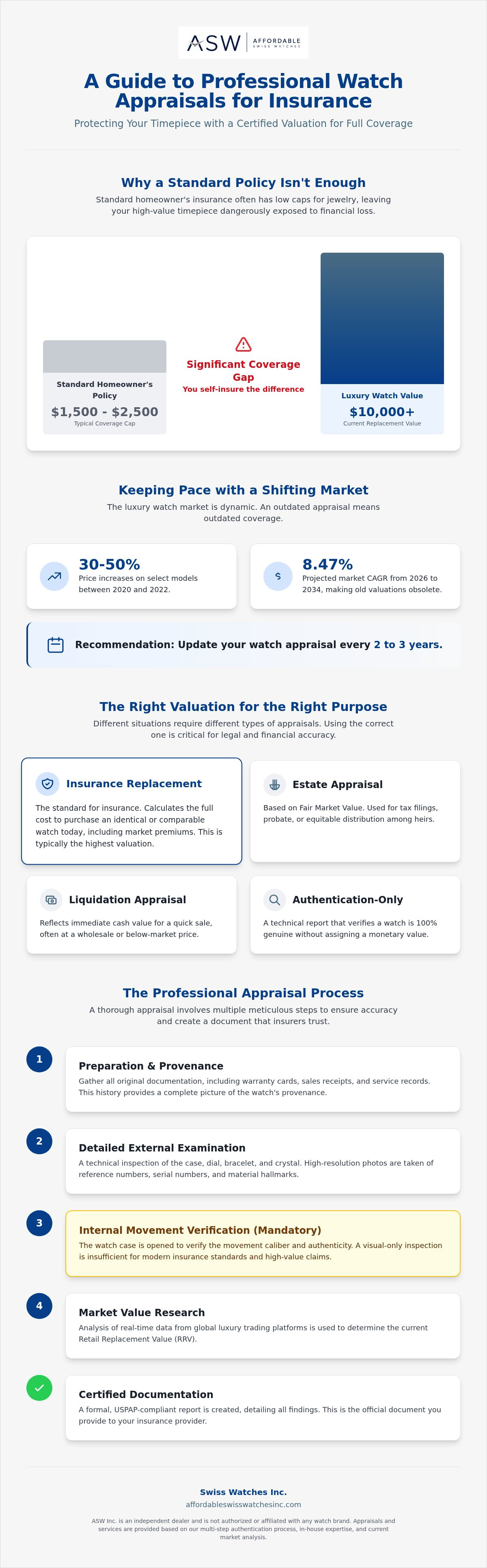 Watch appraisal for insurance