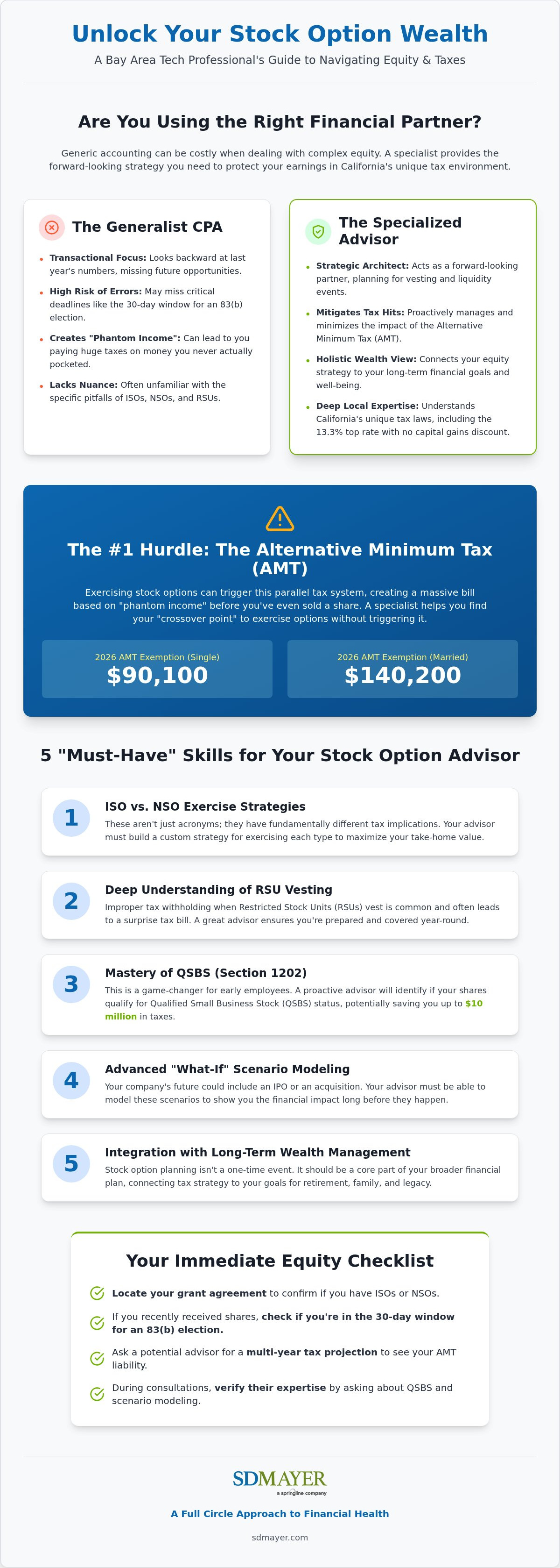 Stock option tax advisor San Francisco