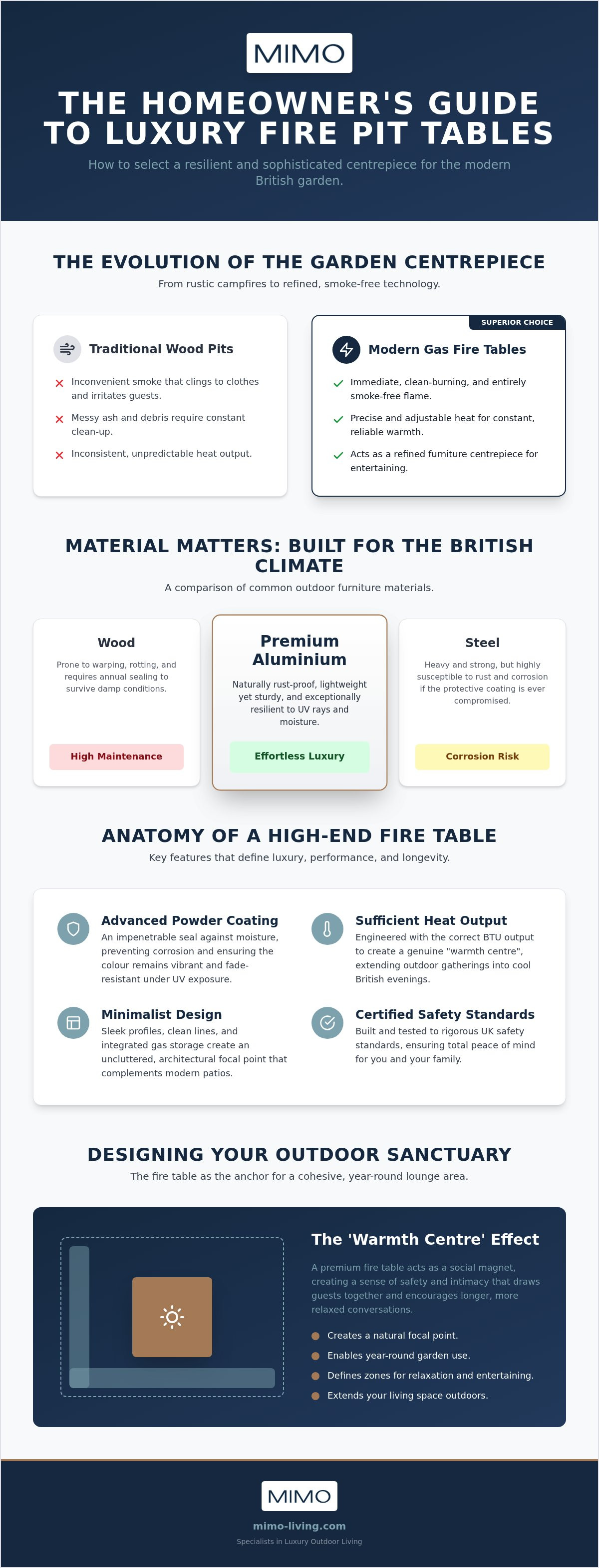 Aluminium fire pit table