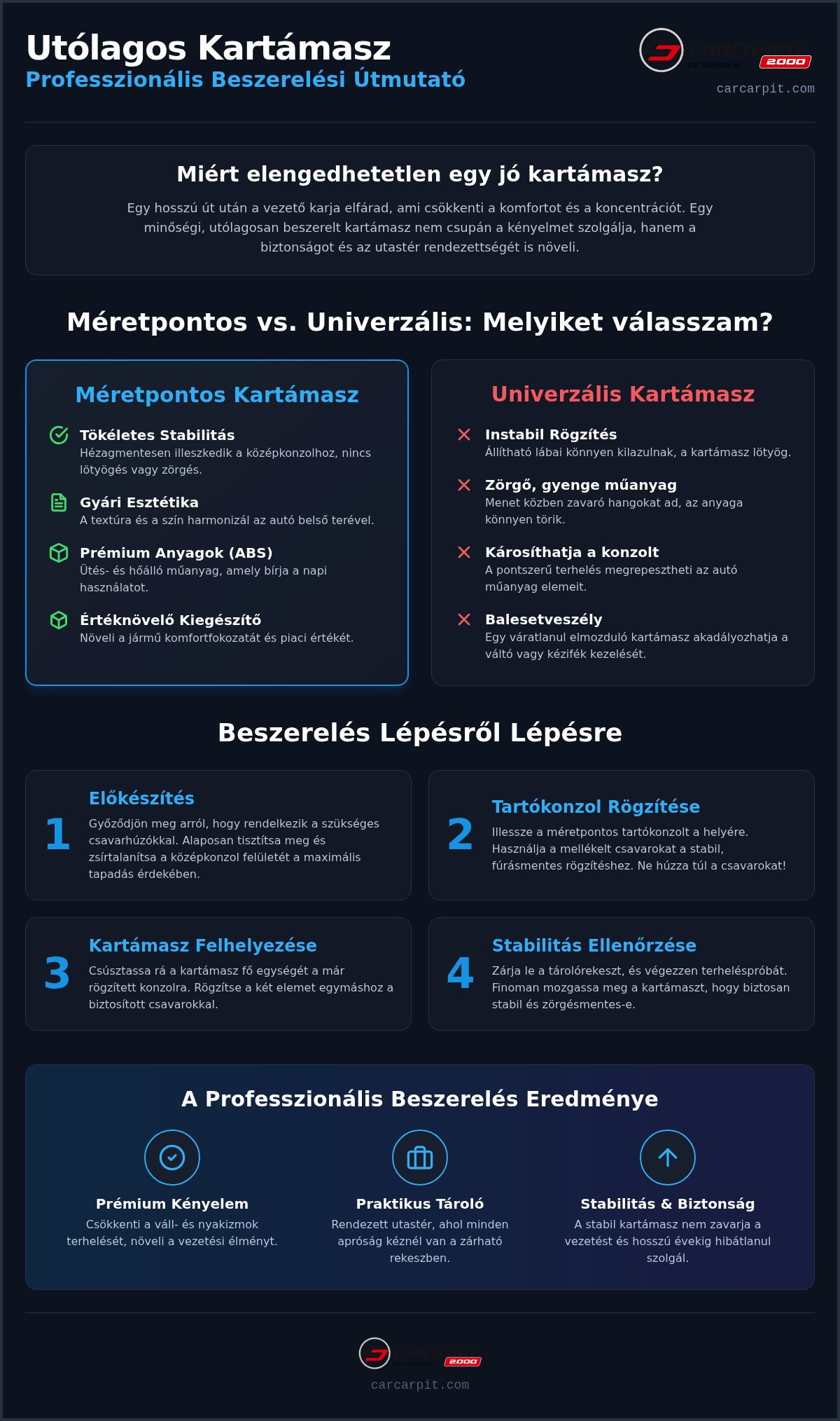 Utólagos kartámasz beszerelése