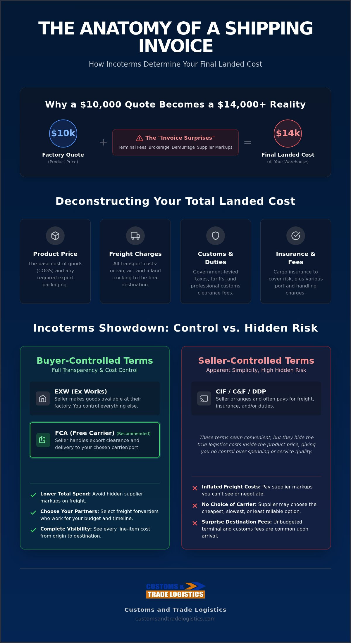 How incoterms affect final landed cost