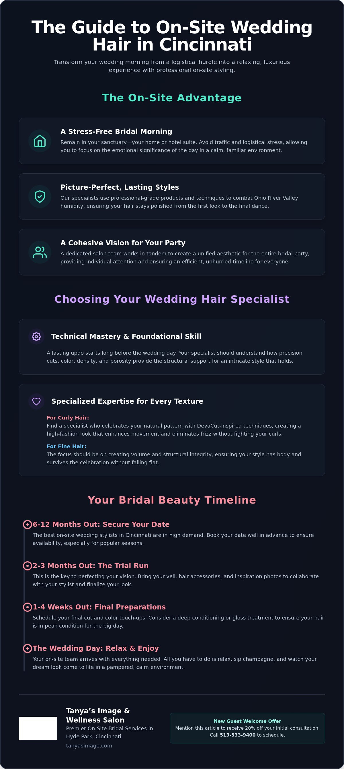 On-site wedding hair Cincinnati