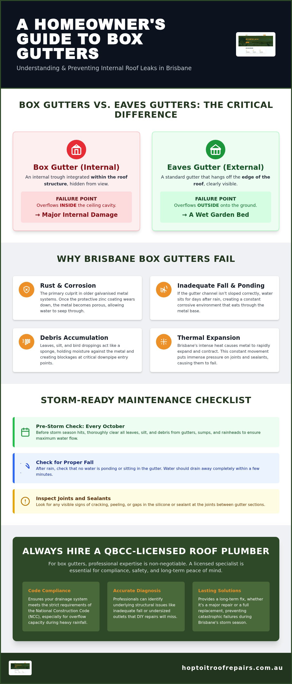 Box gutter repairs Brisbane