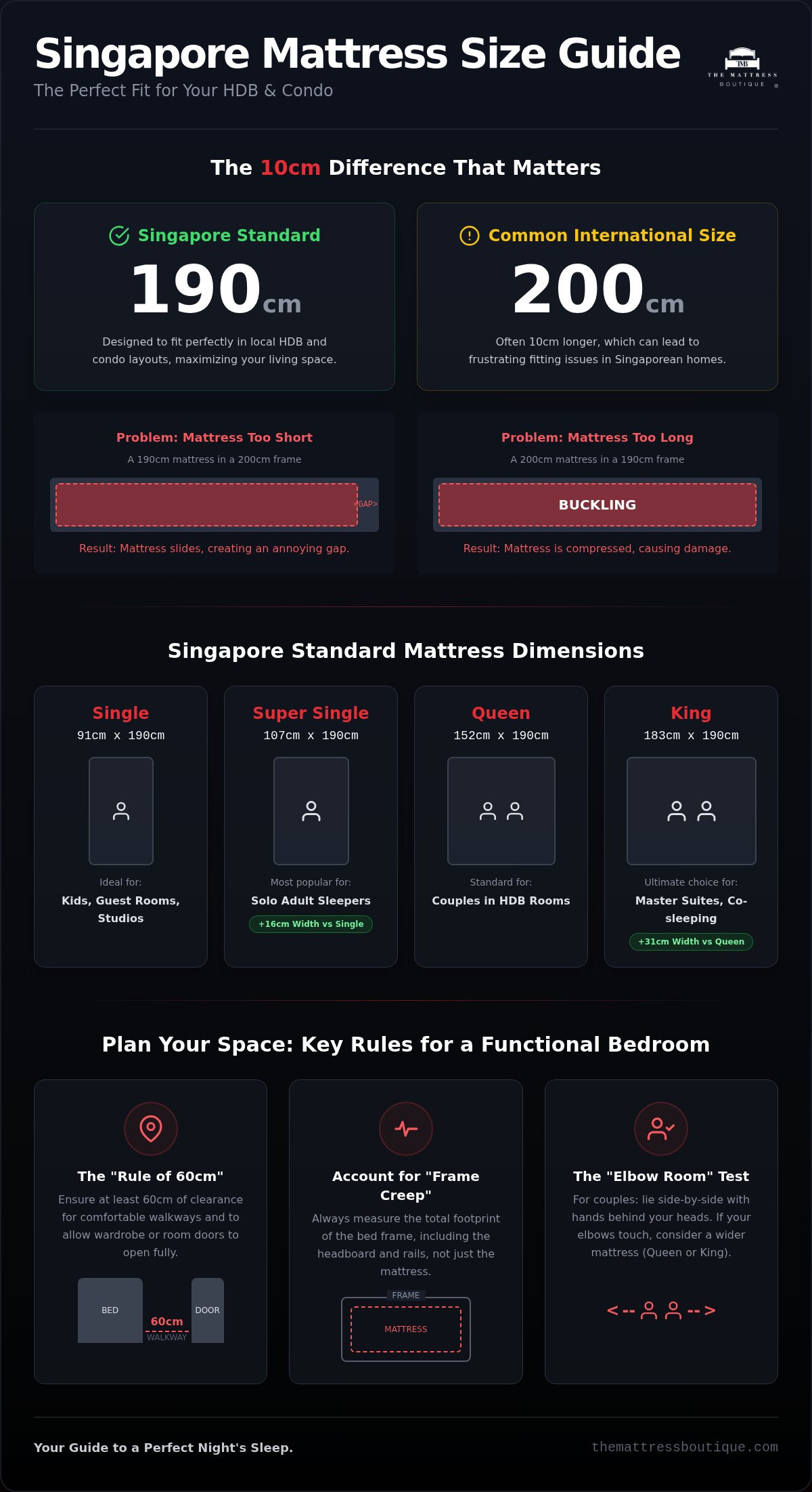 Singapore bed and mattress size guide