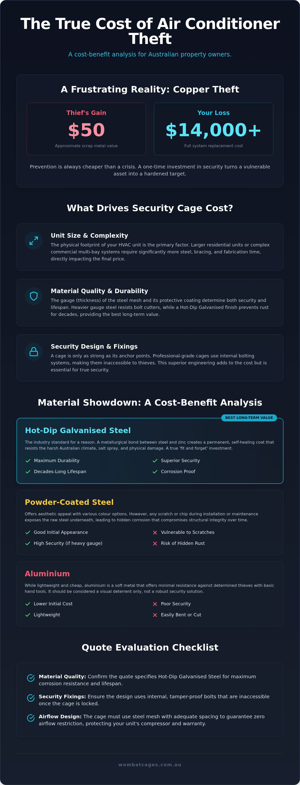 Air conditioner security cage cost