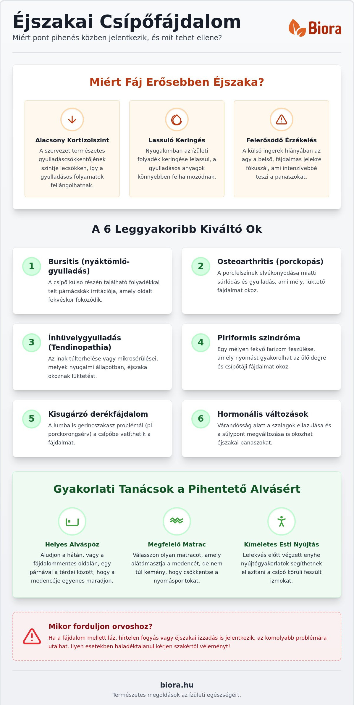 Csípőfájdalom éjszakai okai