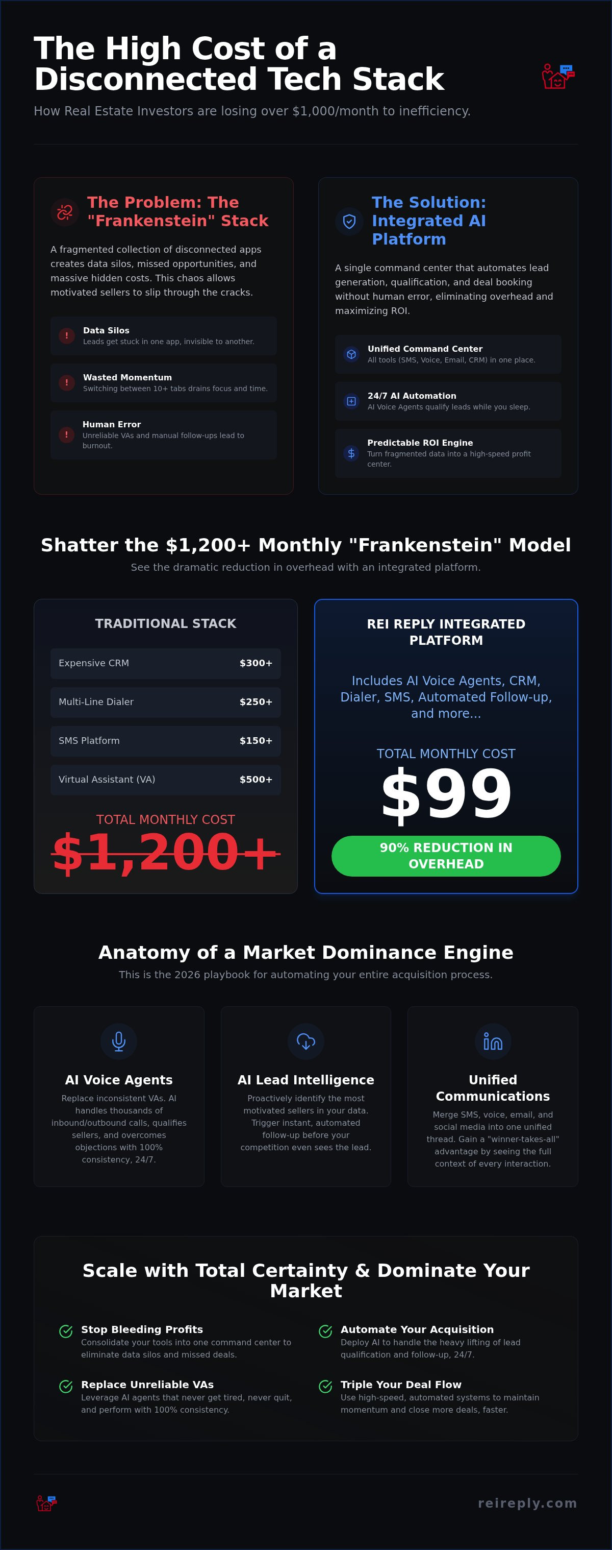 Integrated marketing platform for real estate investors