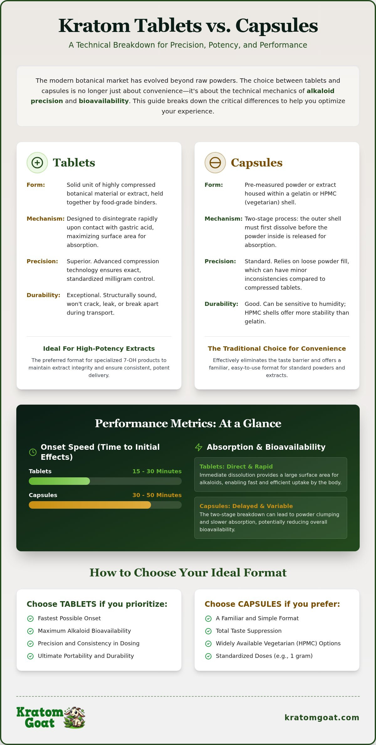 Kratom tablets vs capsules