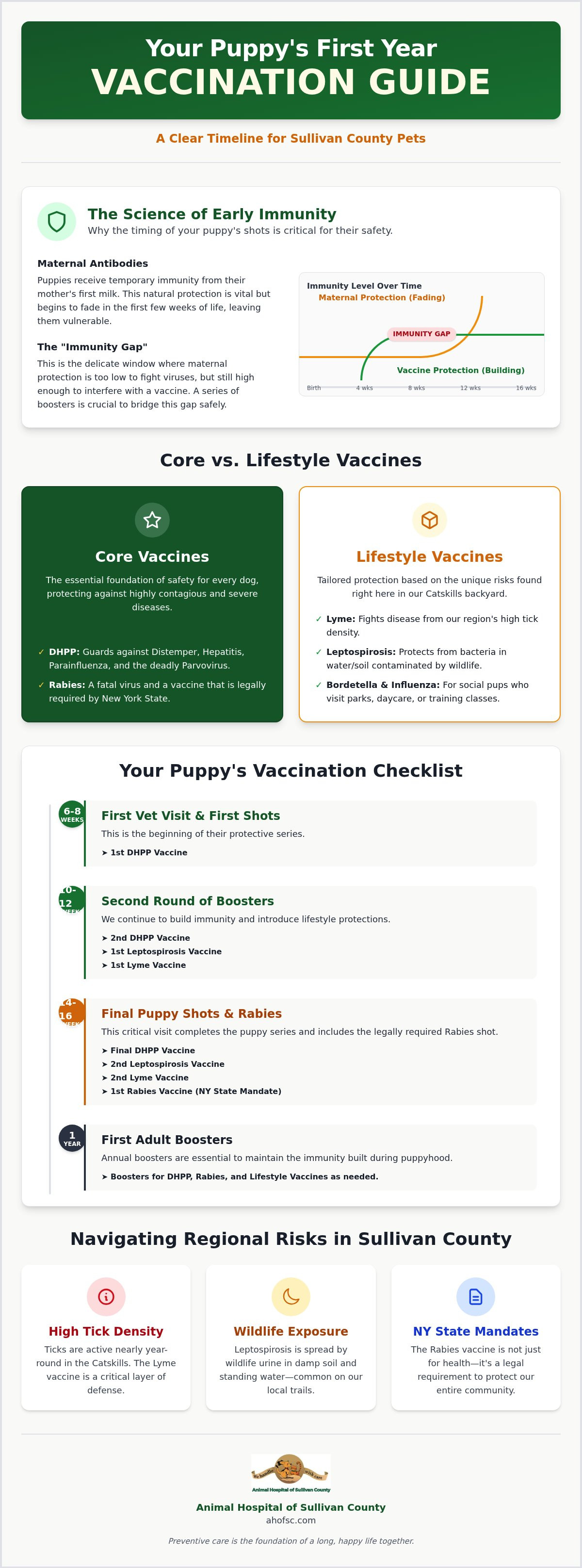 Puppy vaccination schedule Sullivan County