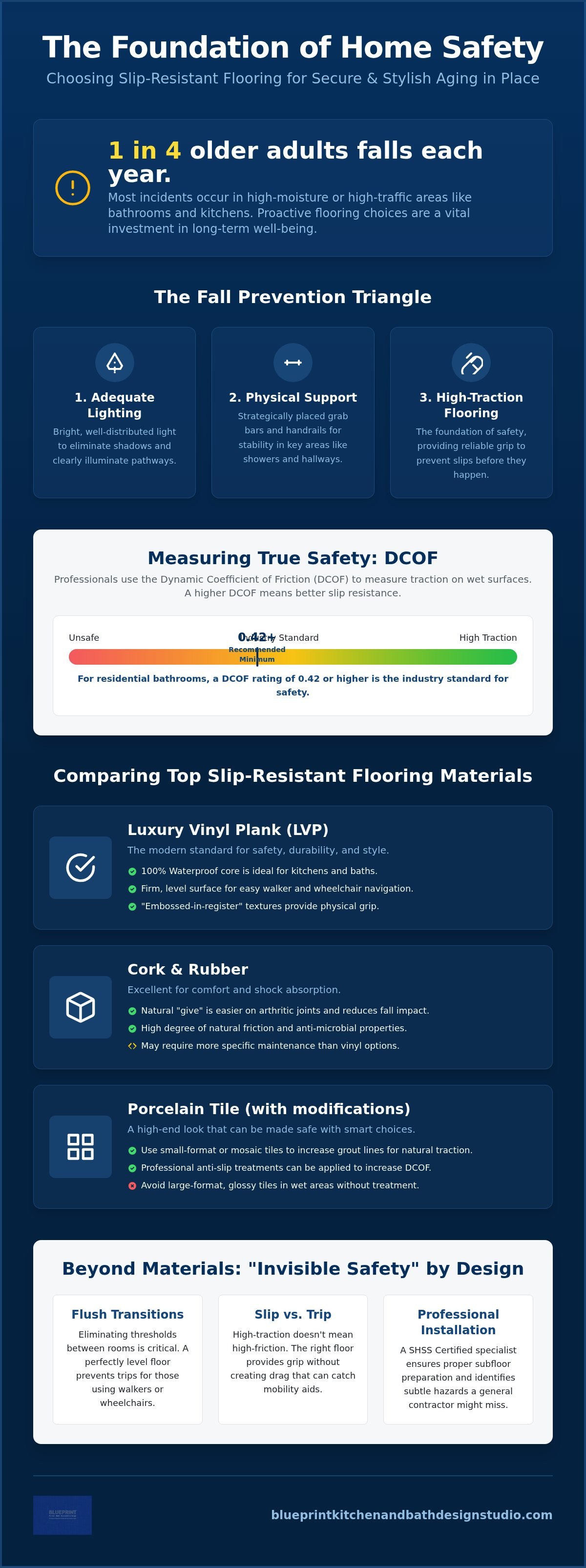 Slip resistant flooring for seniors