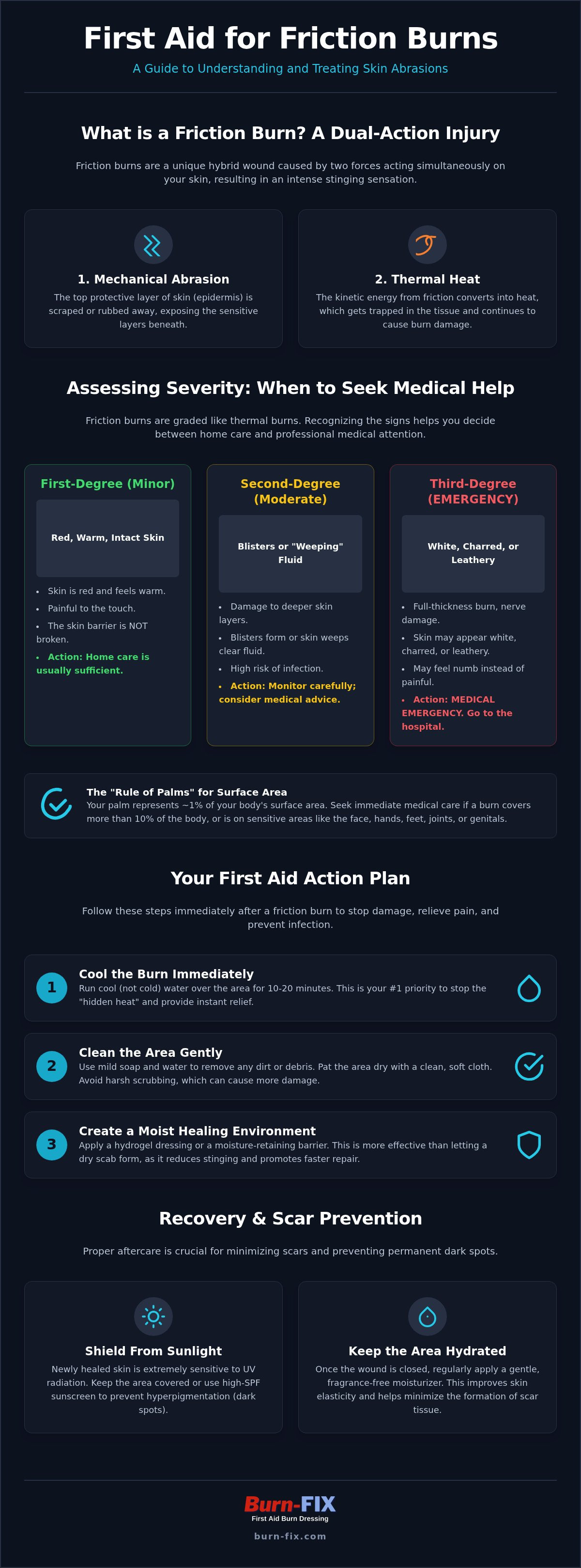 First aid for friction burns