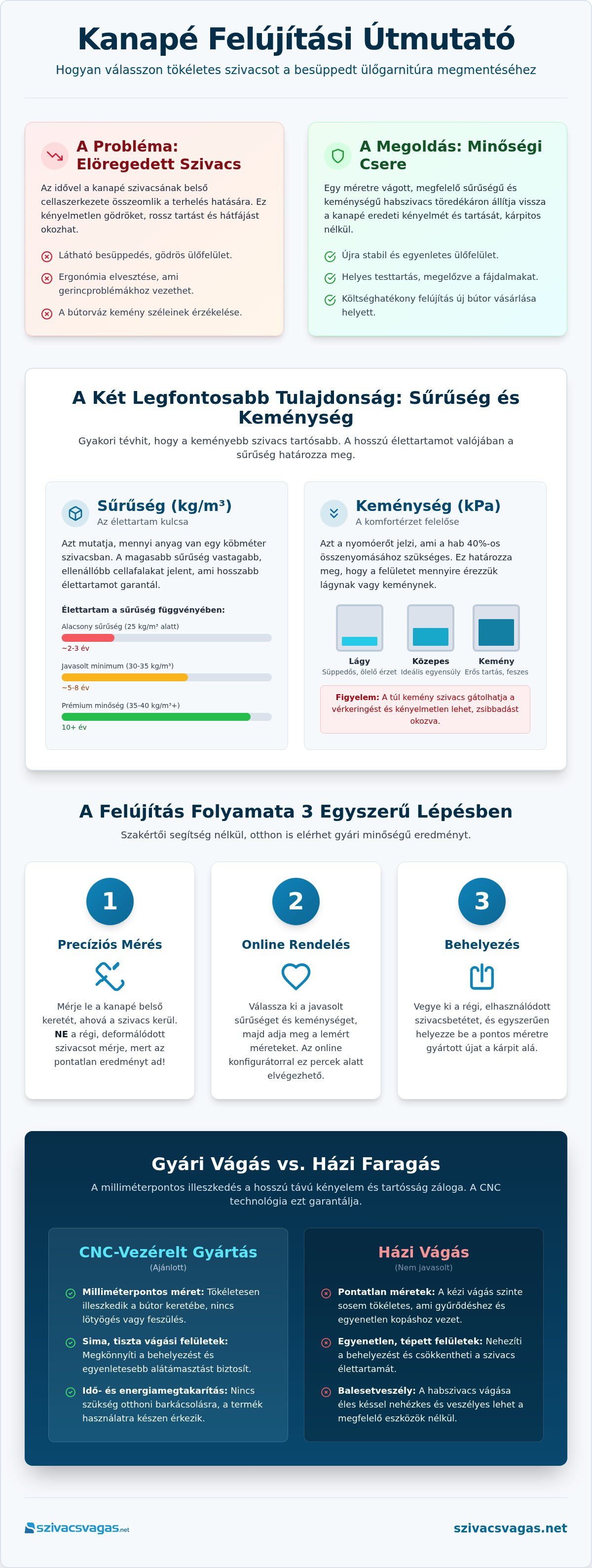 Kanapé szivacs méretre