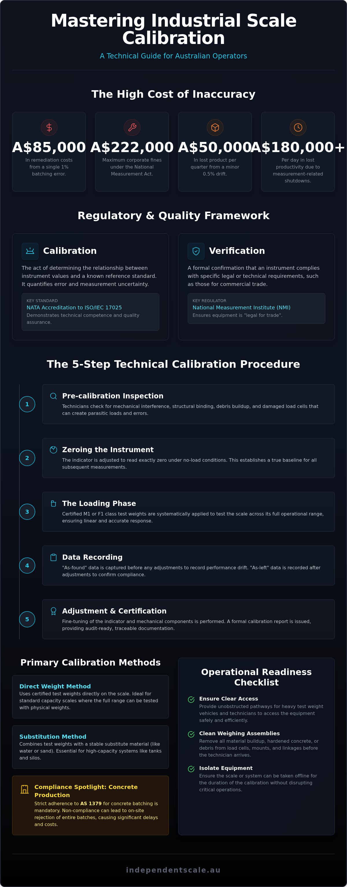 Industrial scale calibration process