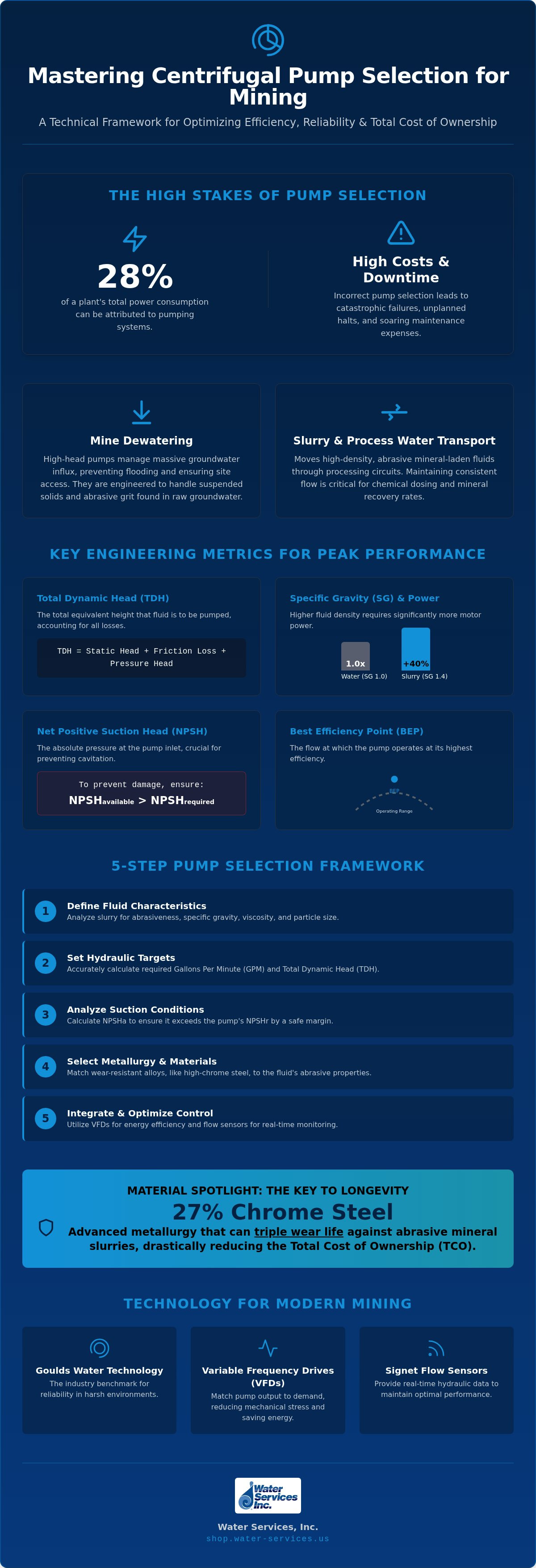 Centrifugal pump selection for mining operations