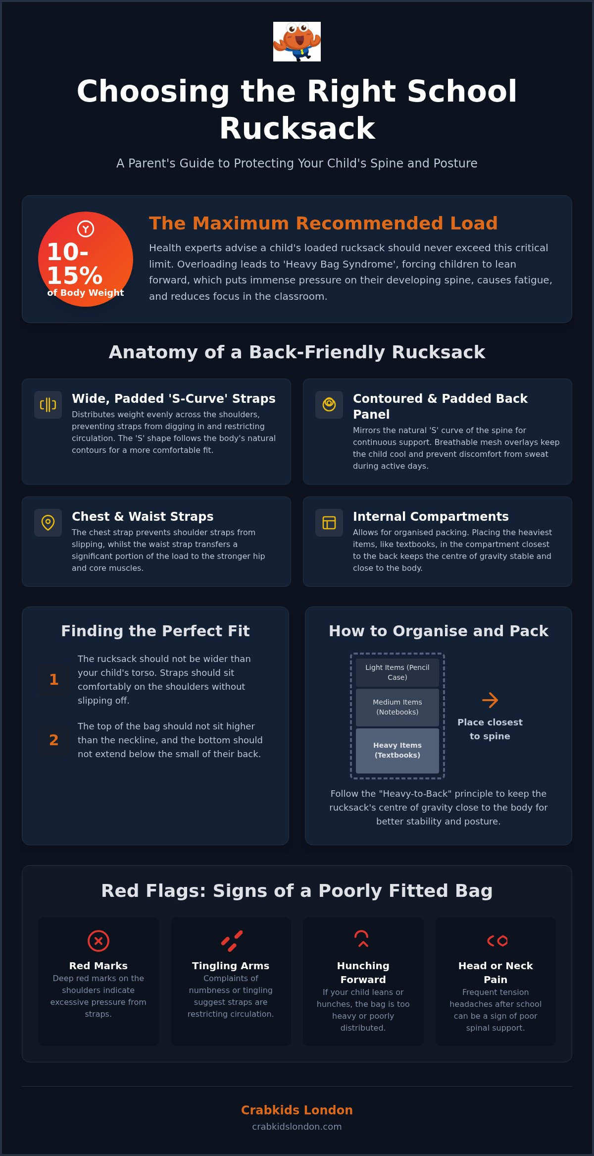 Ergonomic school bags for children's backs