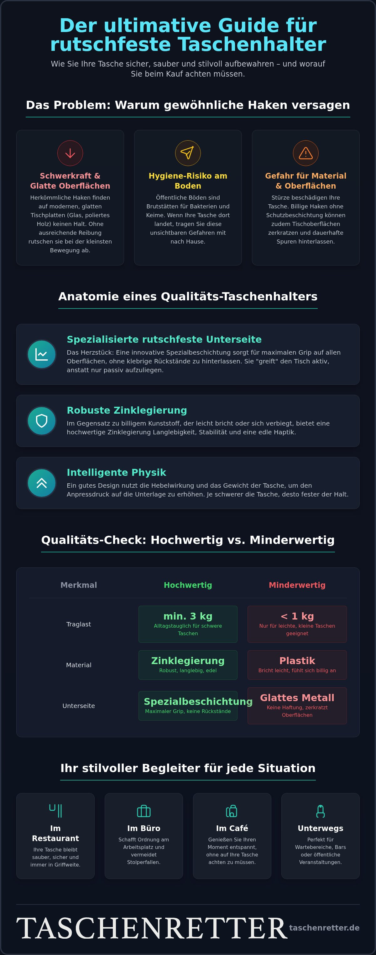 Rutschfester Taschenhalter