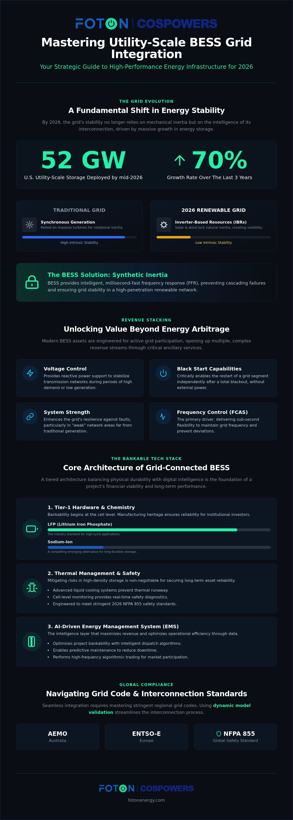 Utility scale BESS grid integration