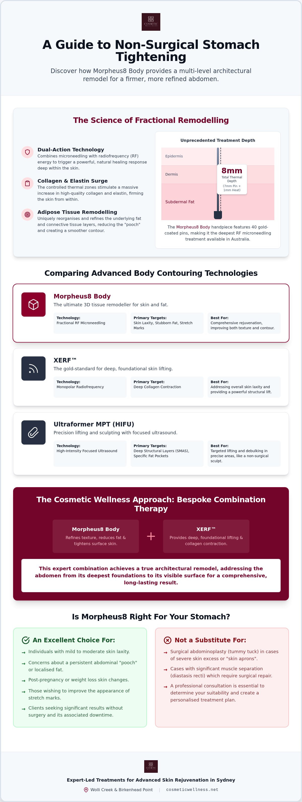 Morpheus8 for stomach tightening