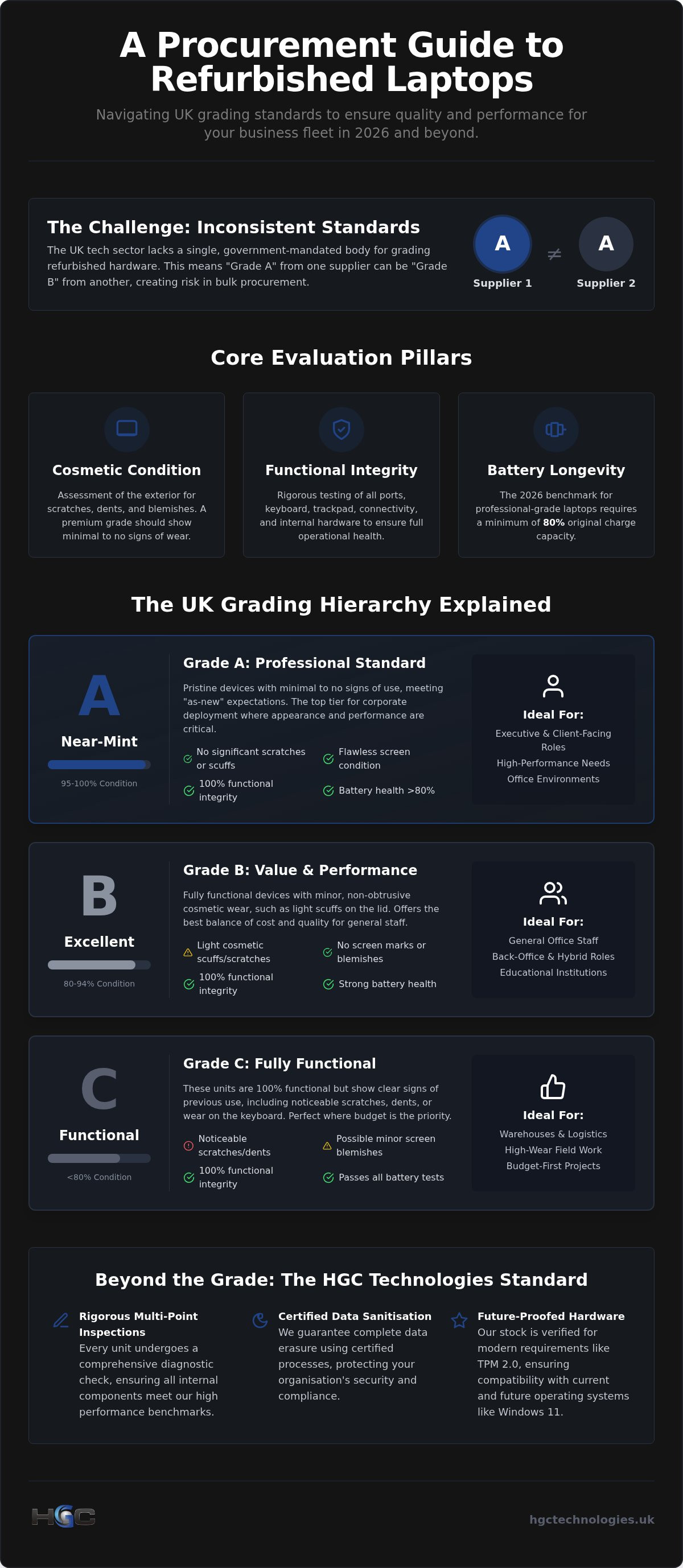 Refurbished laptop grading standards UK