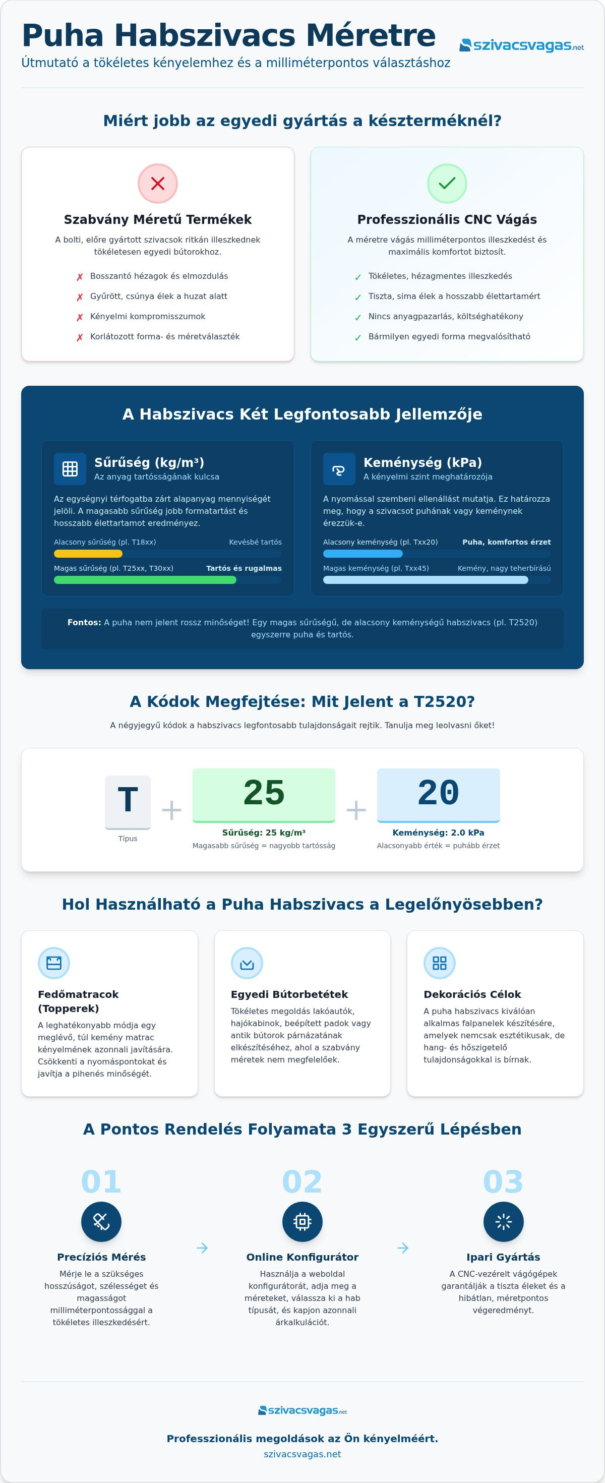 Puha habszivacs méretre