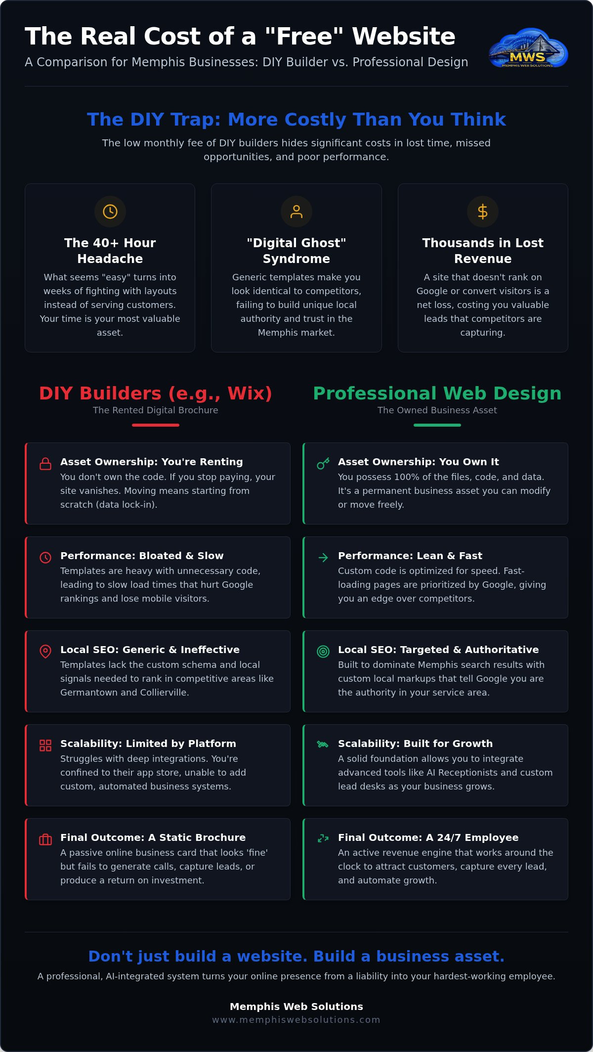 Wix vs professional web design Memphis