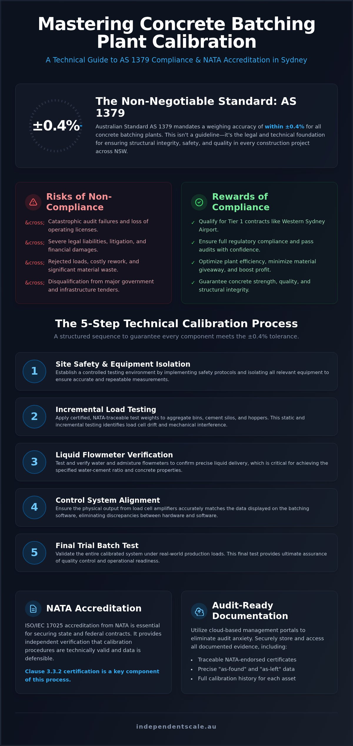 Concrete batching plant calibration Sydney