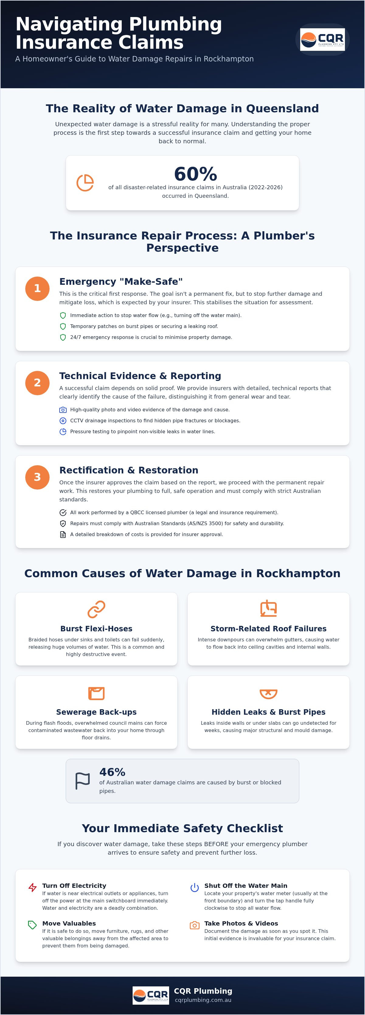 Water damage plumbing repairs Rockhampton