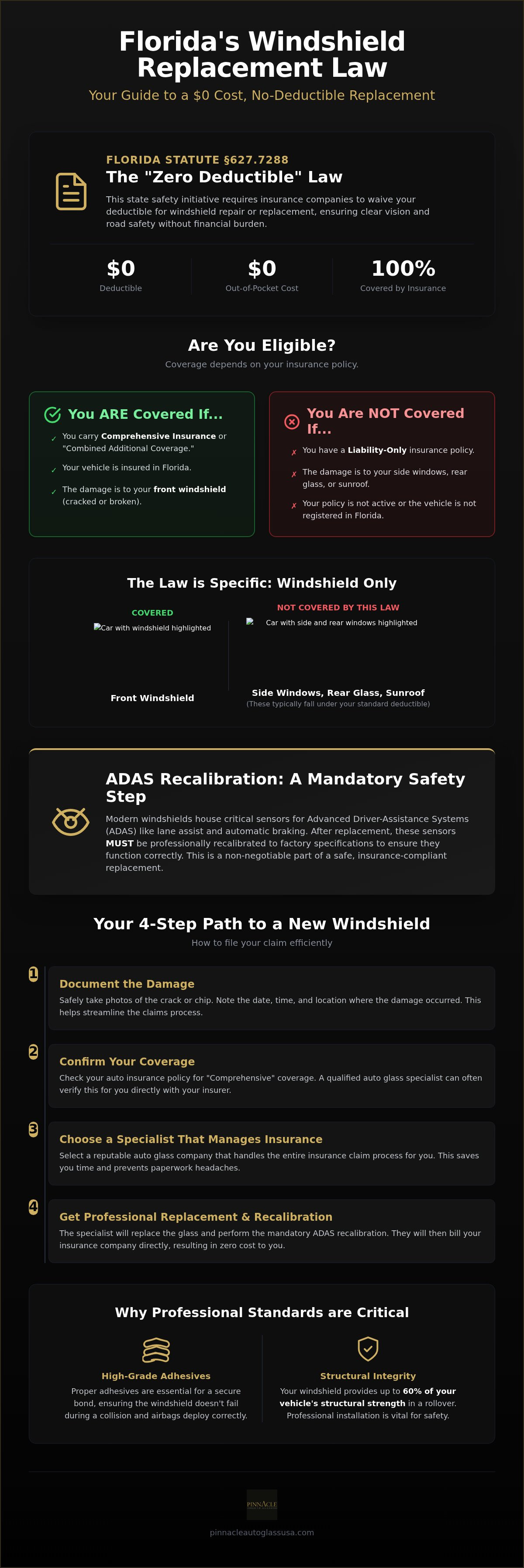 Florida windshield replacement insurance laws