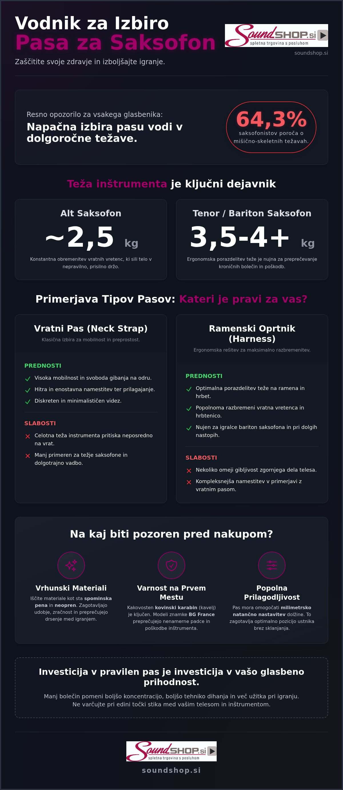 Kateri pas za saksofon izbrati