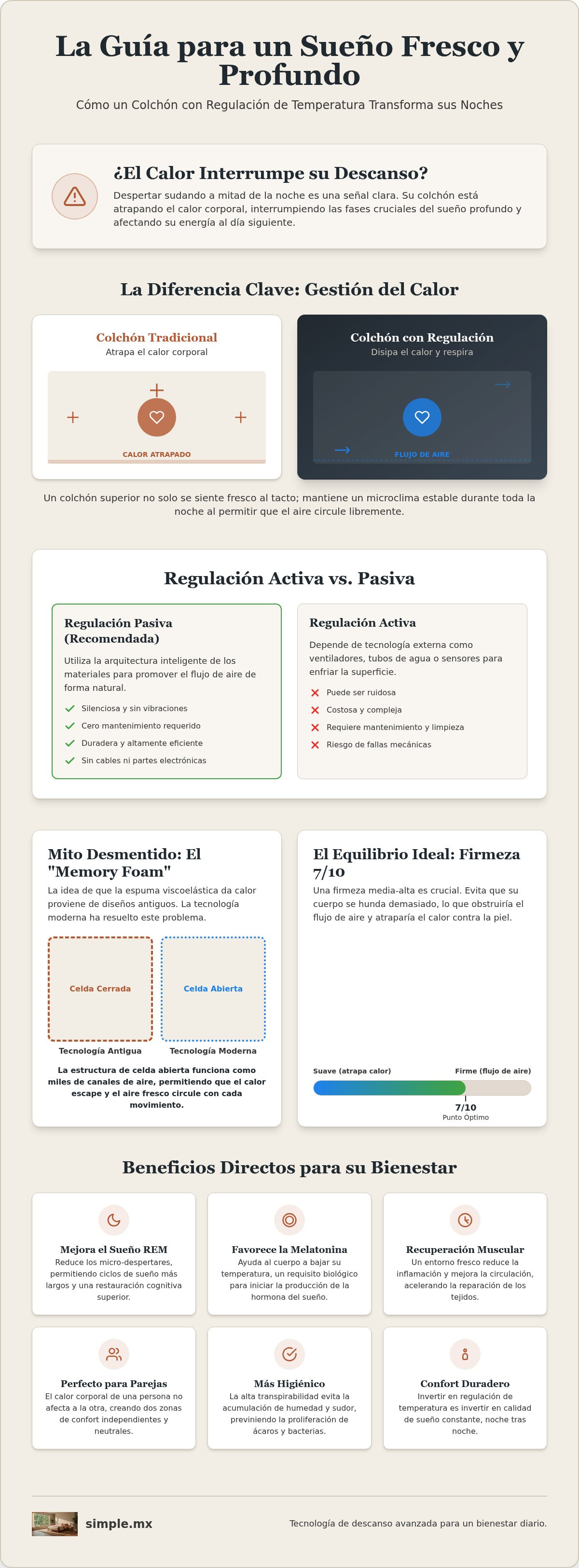 Colchón con regulación de temperatura