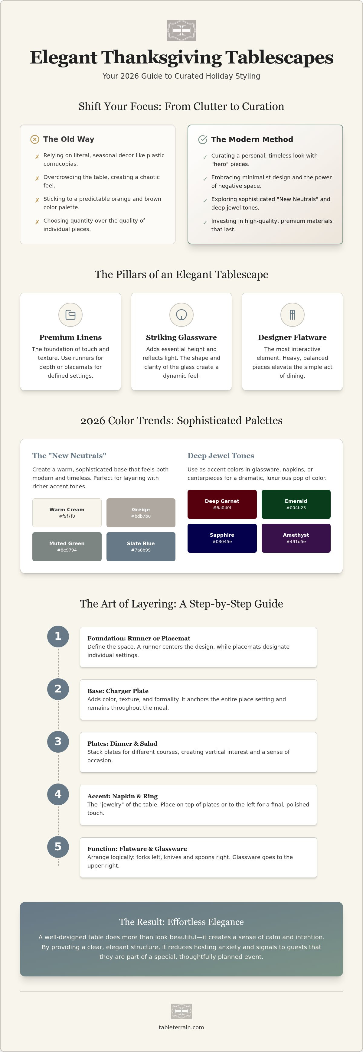 Elegant thanksgiving table settings