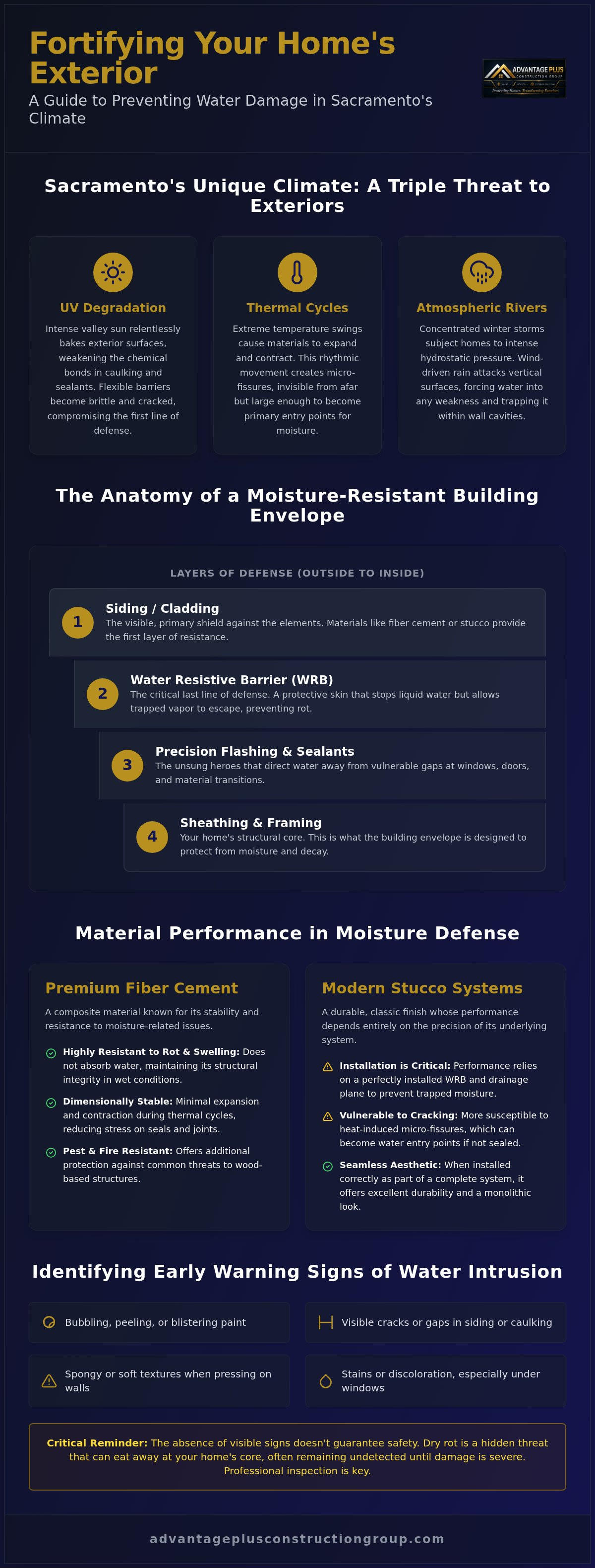 Preventing water damage exterior walls Sacramento