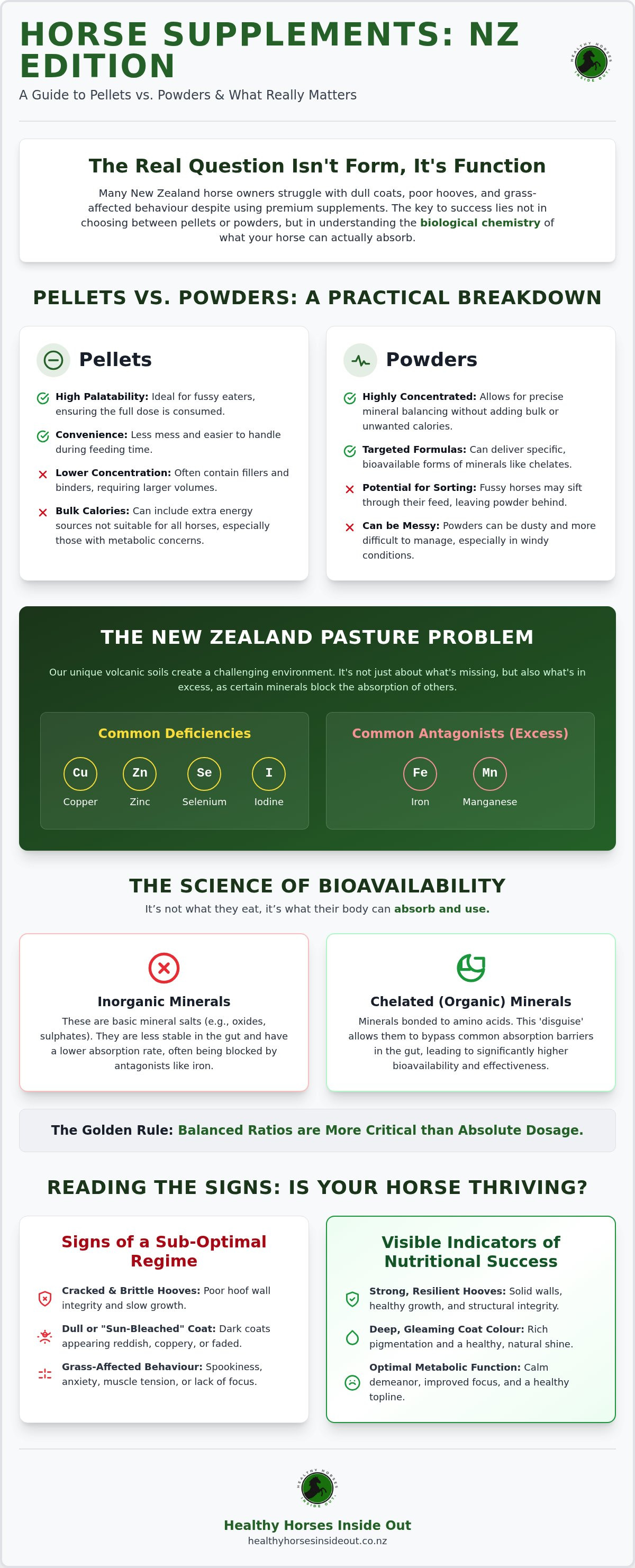 Horse pellets vs powder supplements NZ