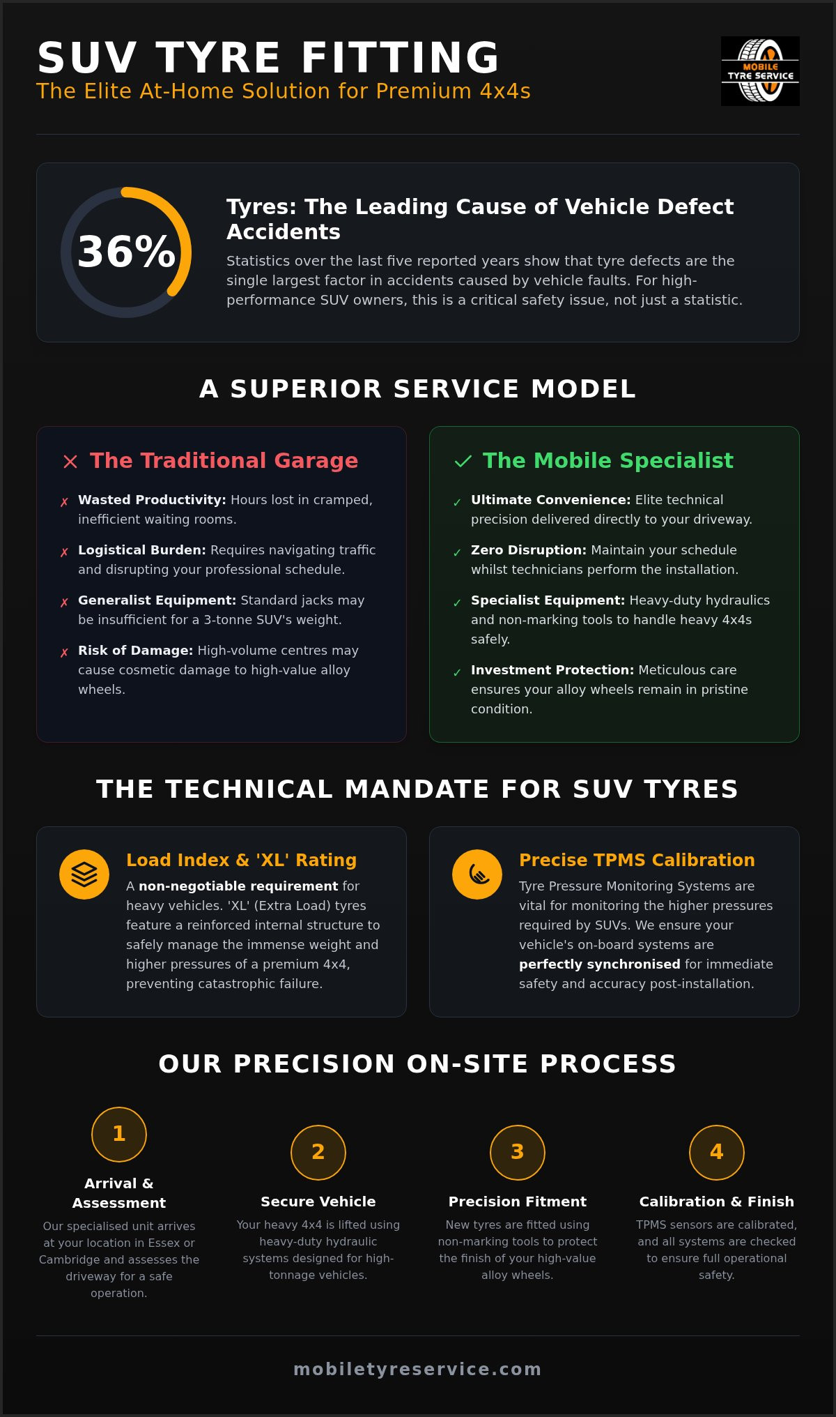 SUV tyre fitting at home