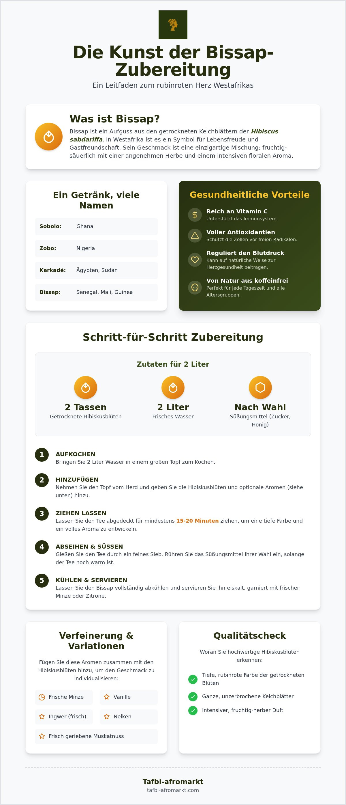 Bissap Tee zubereiten