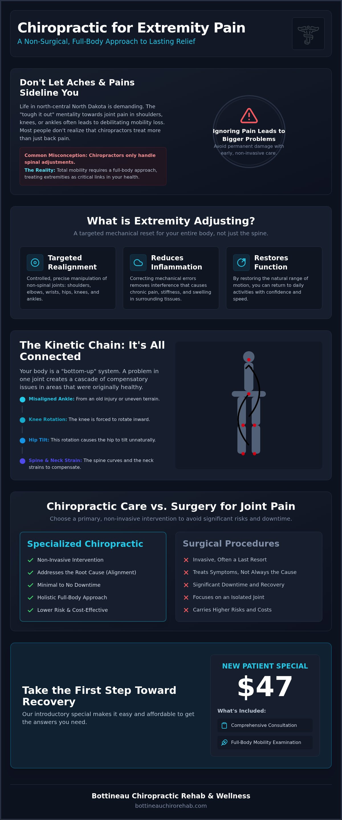 Chiropractic for extremity pain Bottineau