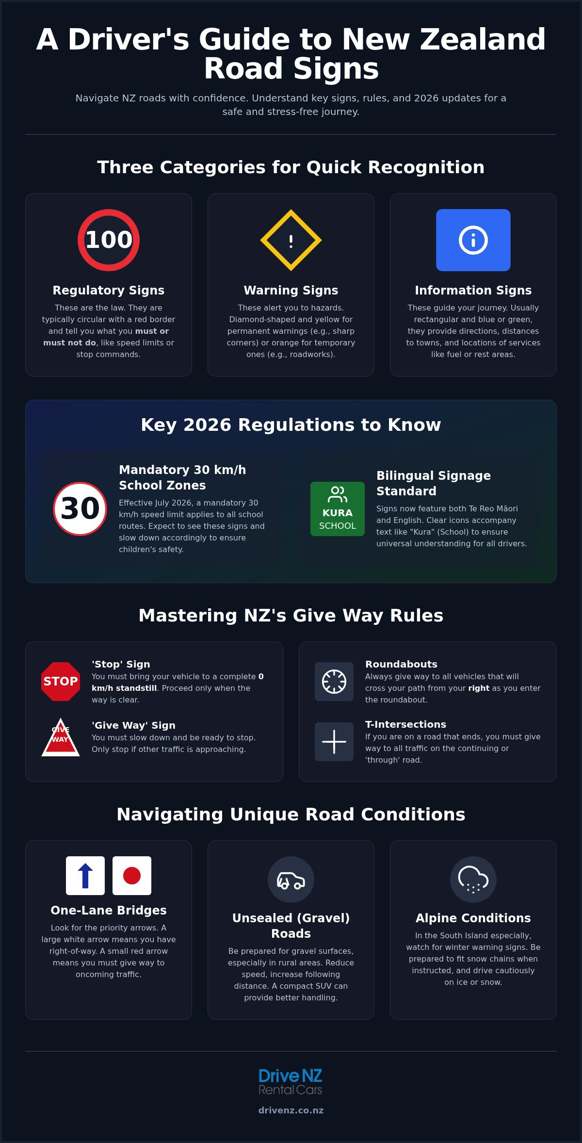 New zealand road signs