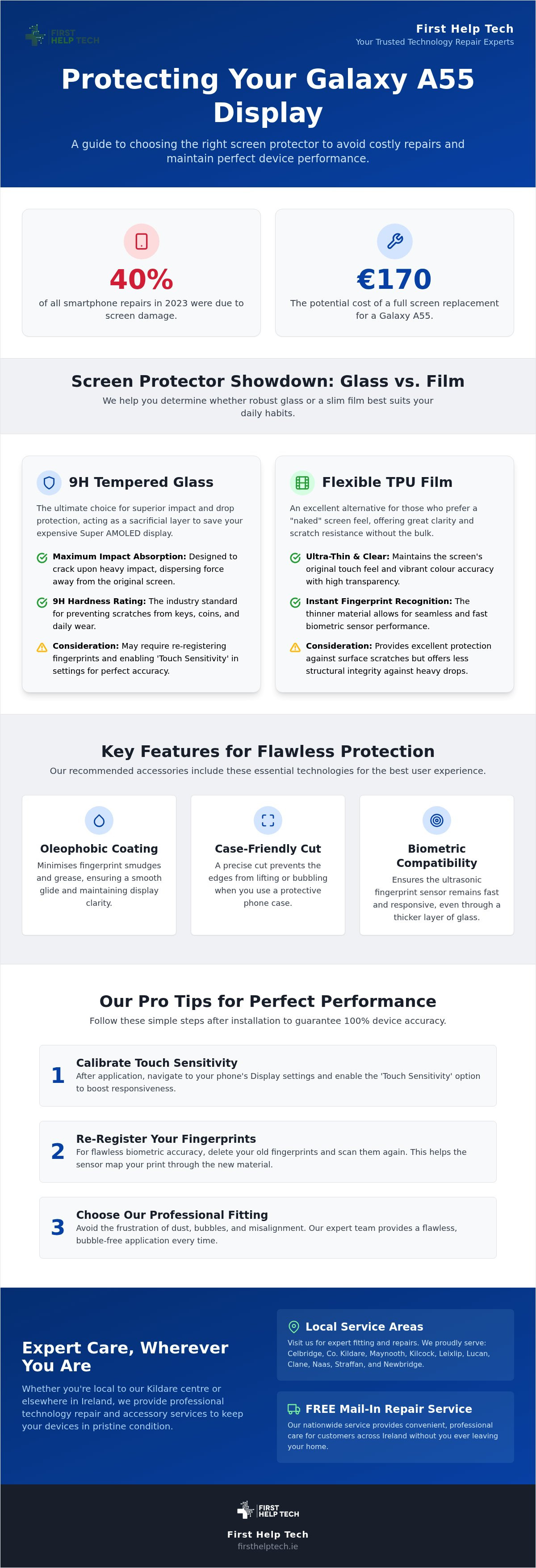 Galaxy a55 screen repair ireland