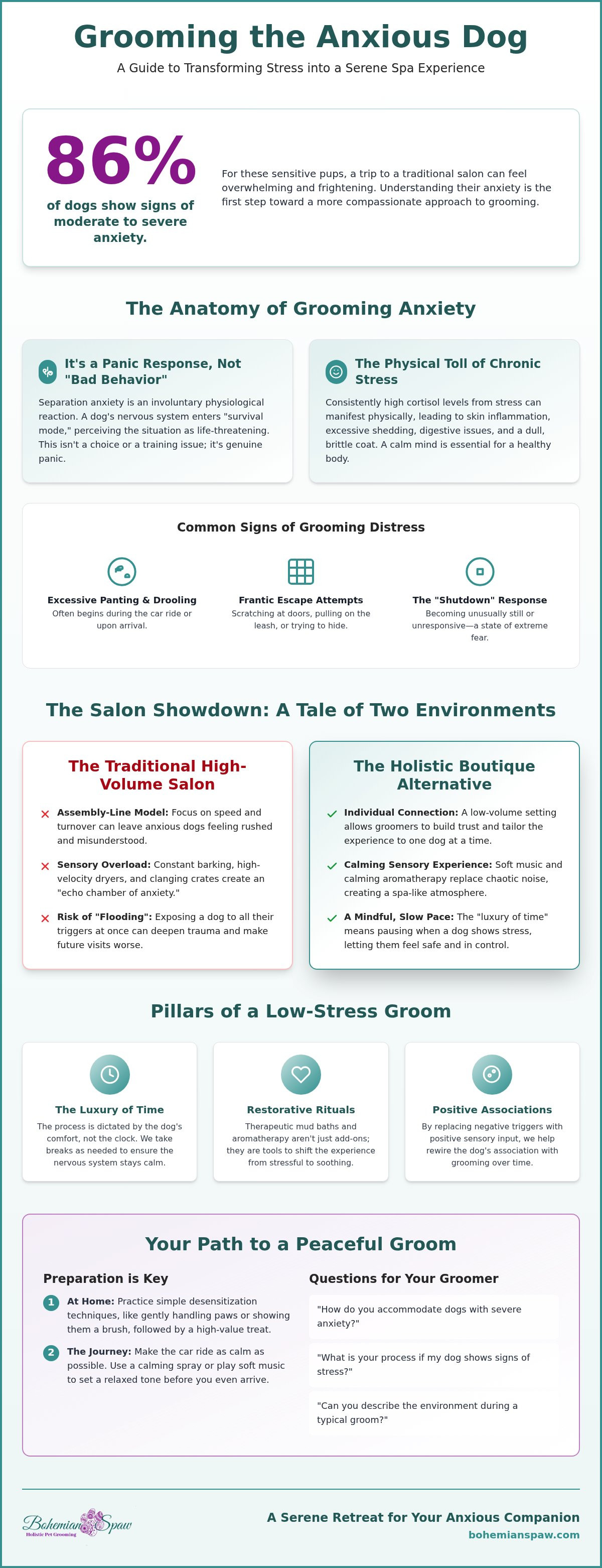 Grooming a dog with severe separation anxiety Downers Grove