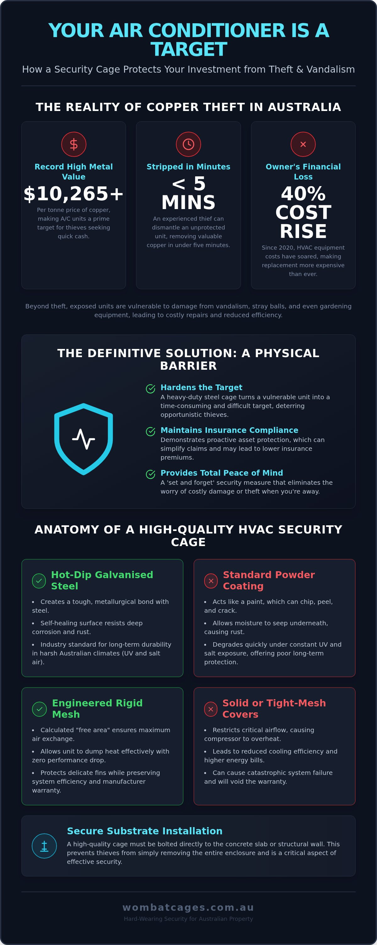 Split system security cage