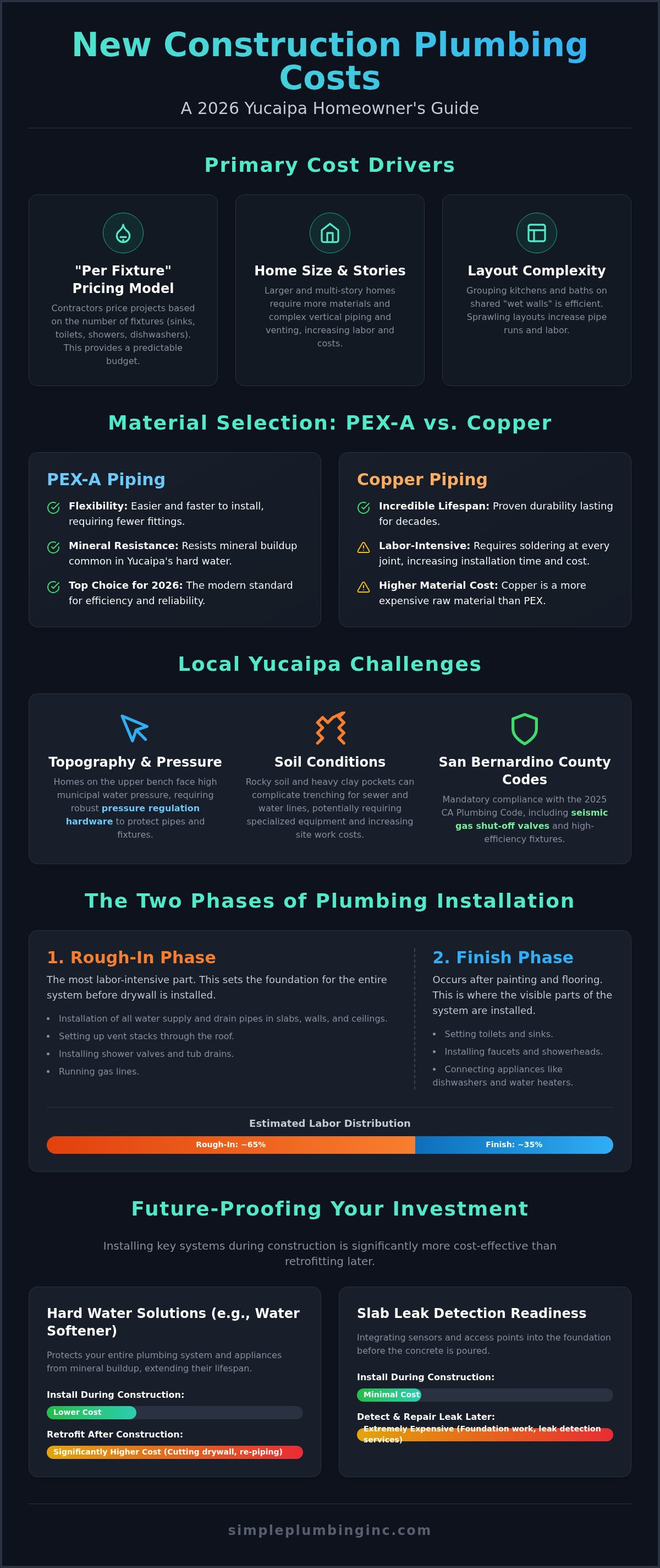 New construction plumbing cost Yucaipa