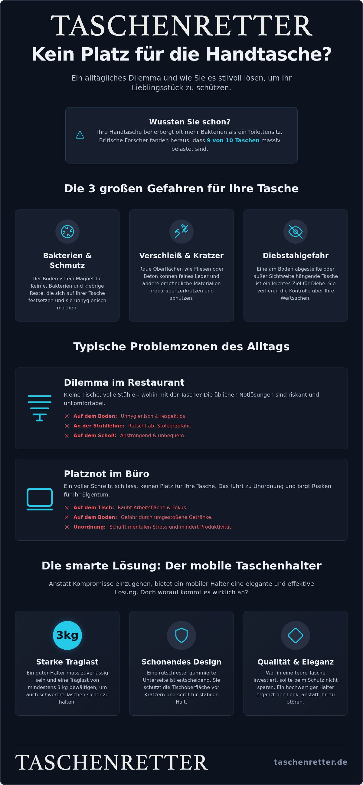 Kein platz für handtasche