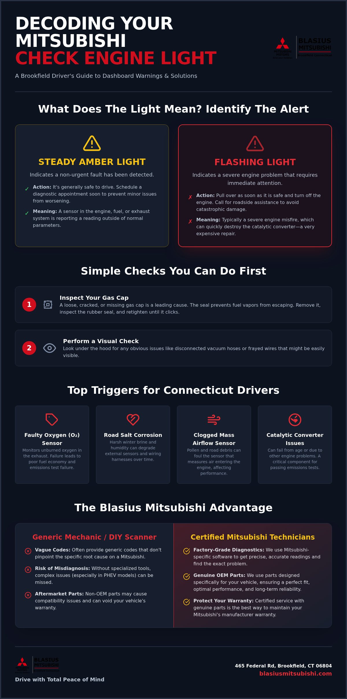 Mitsubishi check engine light Brookfield CT