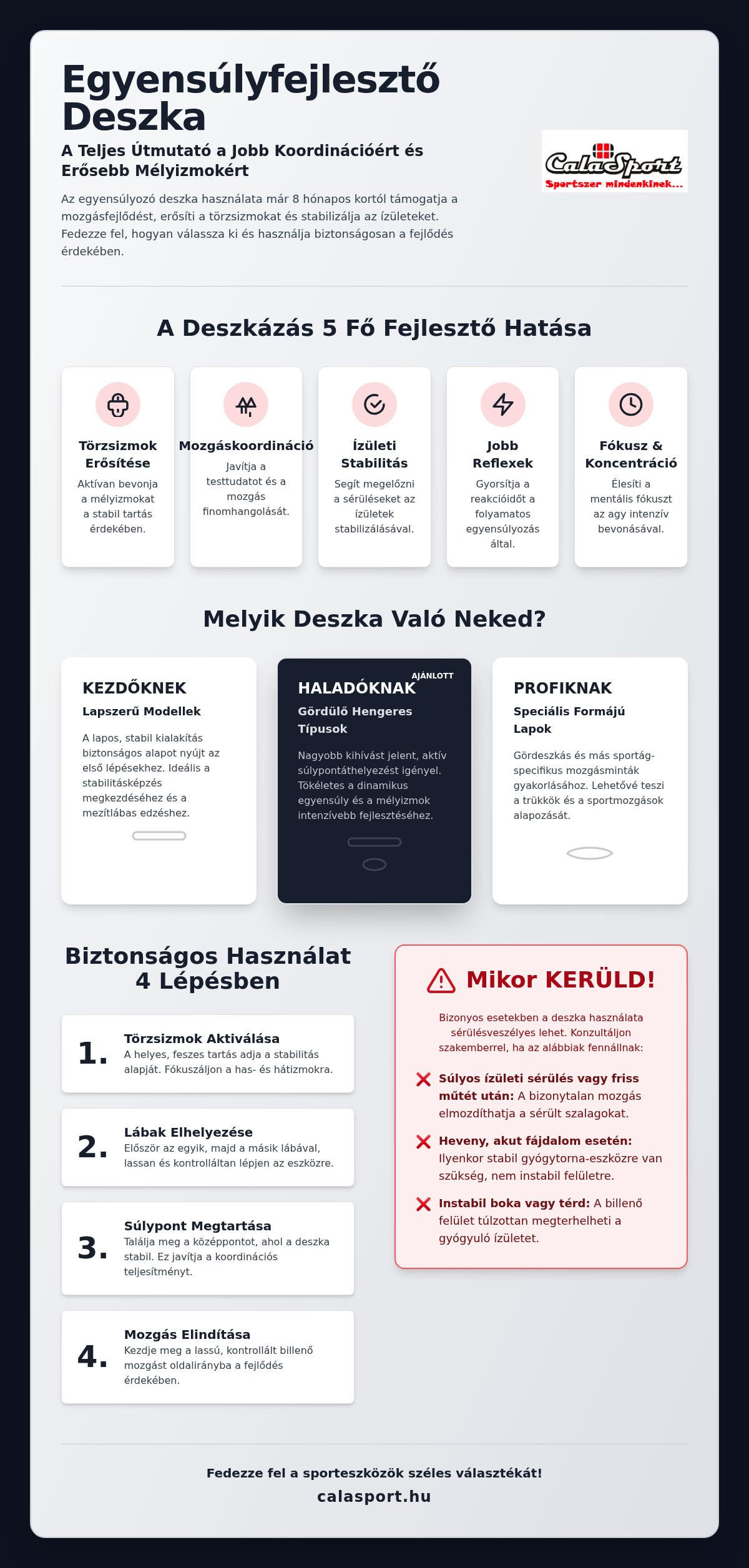 Egyensúlyfejlesztő deszka használata