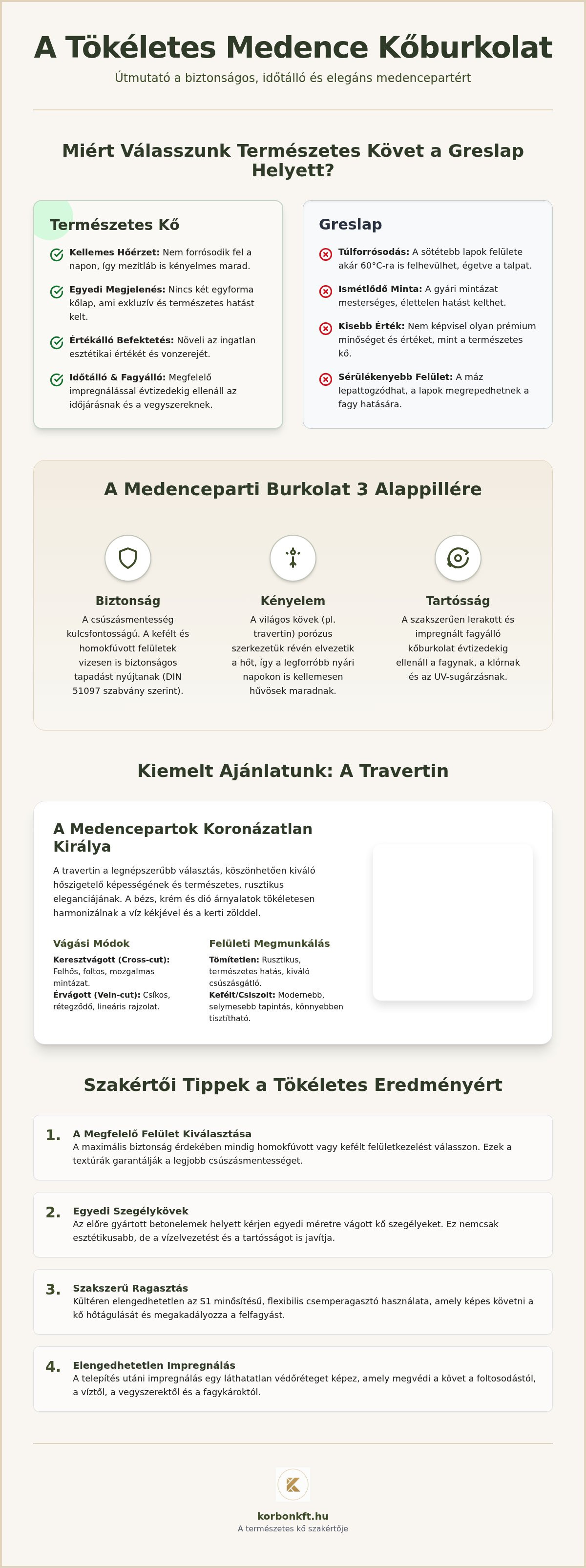 Medence kőburkolat