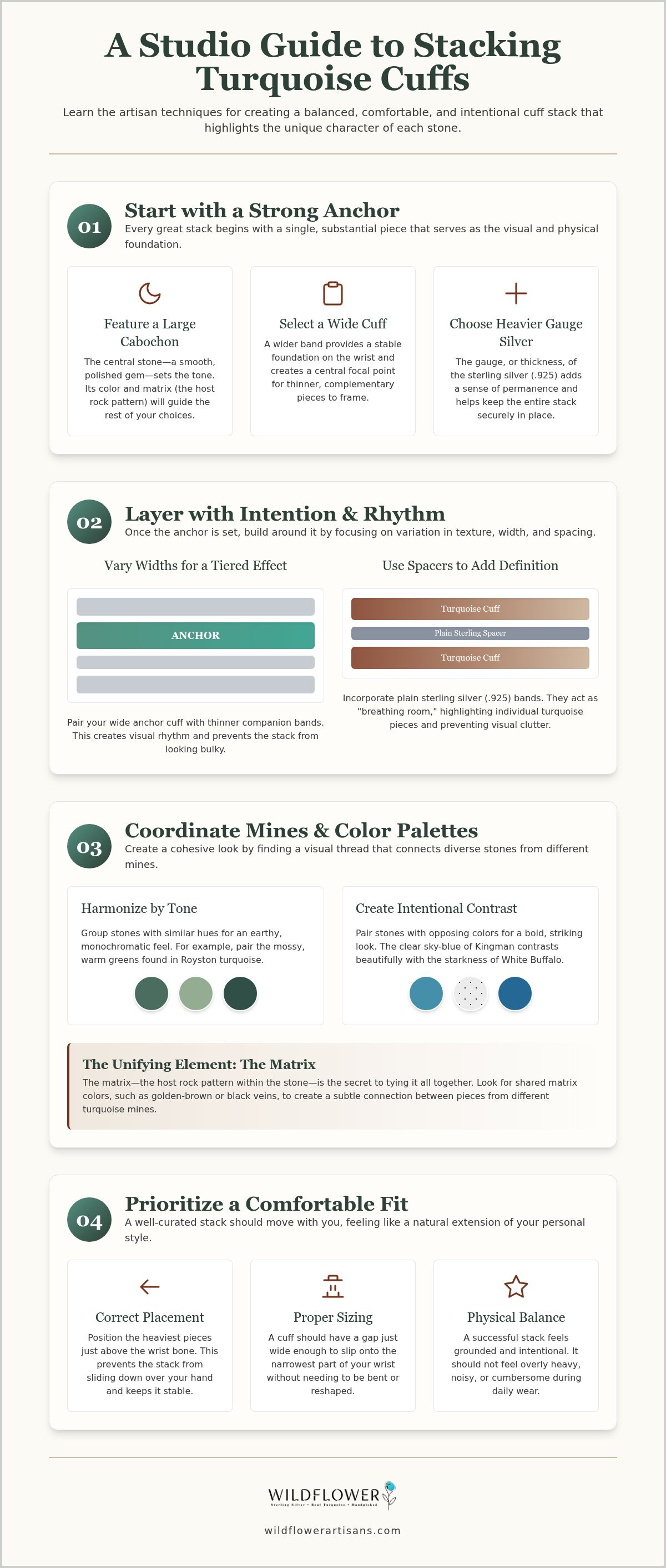 How to stack turquoise cuffs