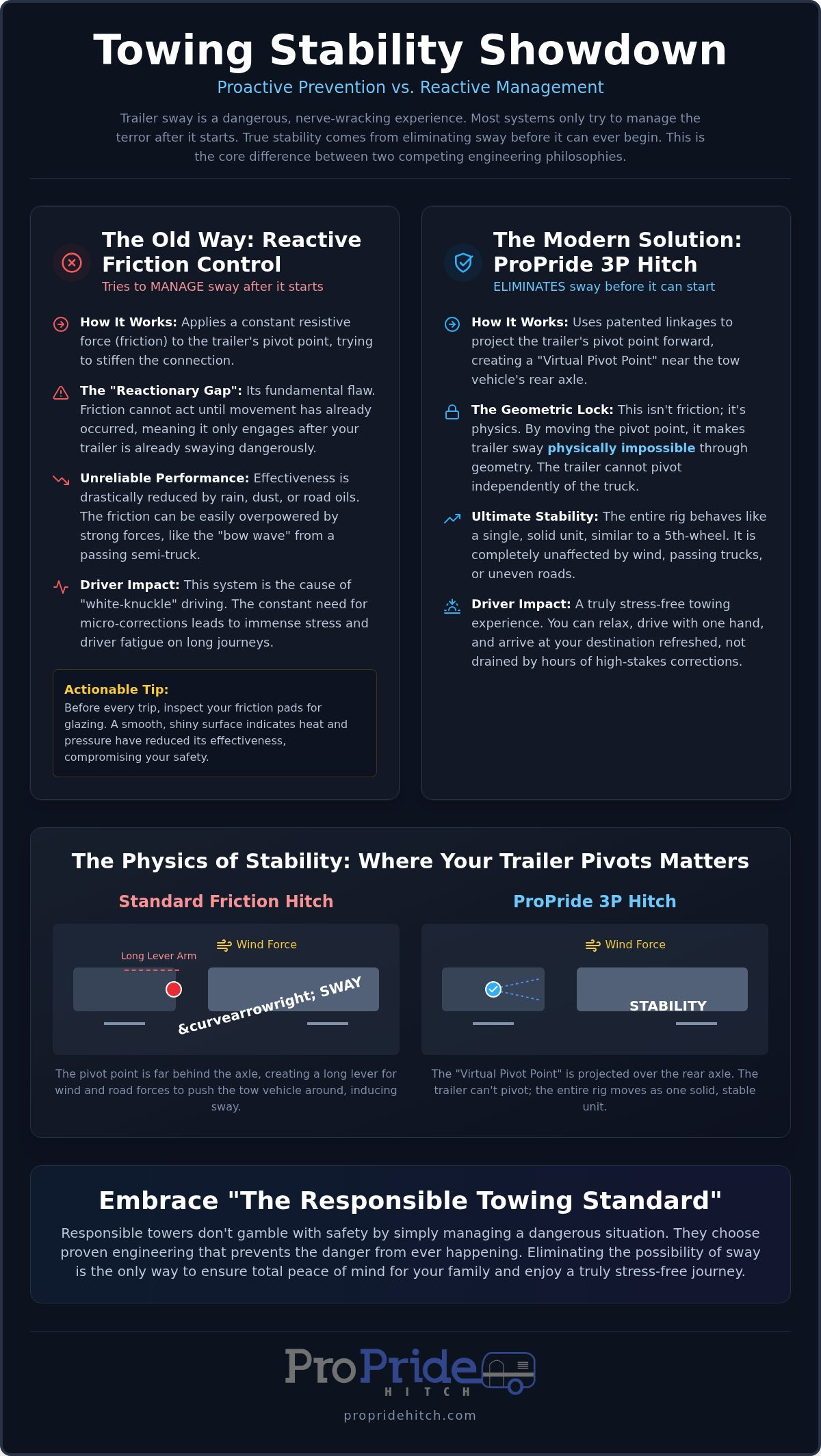 Pivot point projection vs friction sway control
