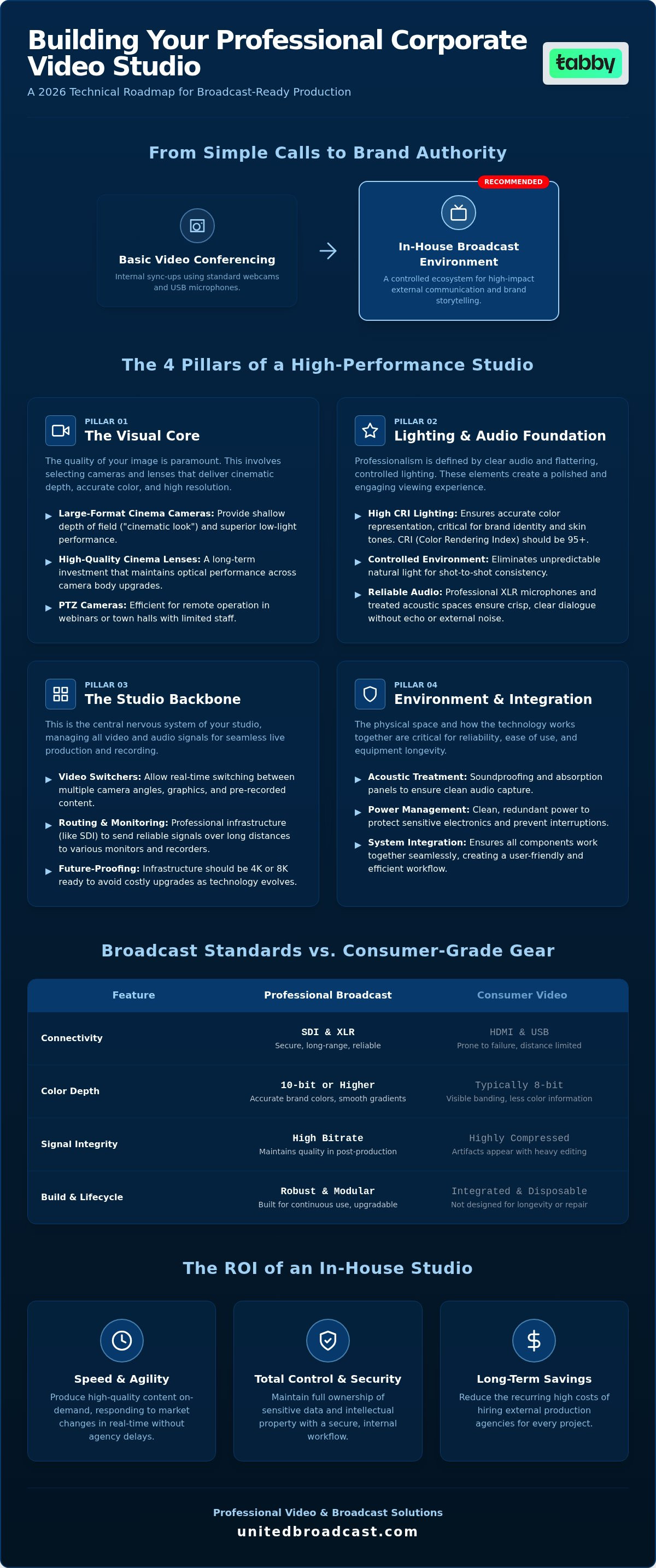 Corporate video studio setup