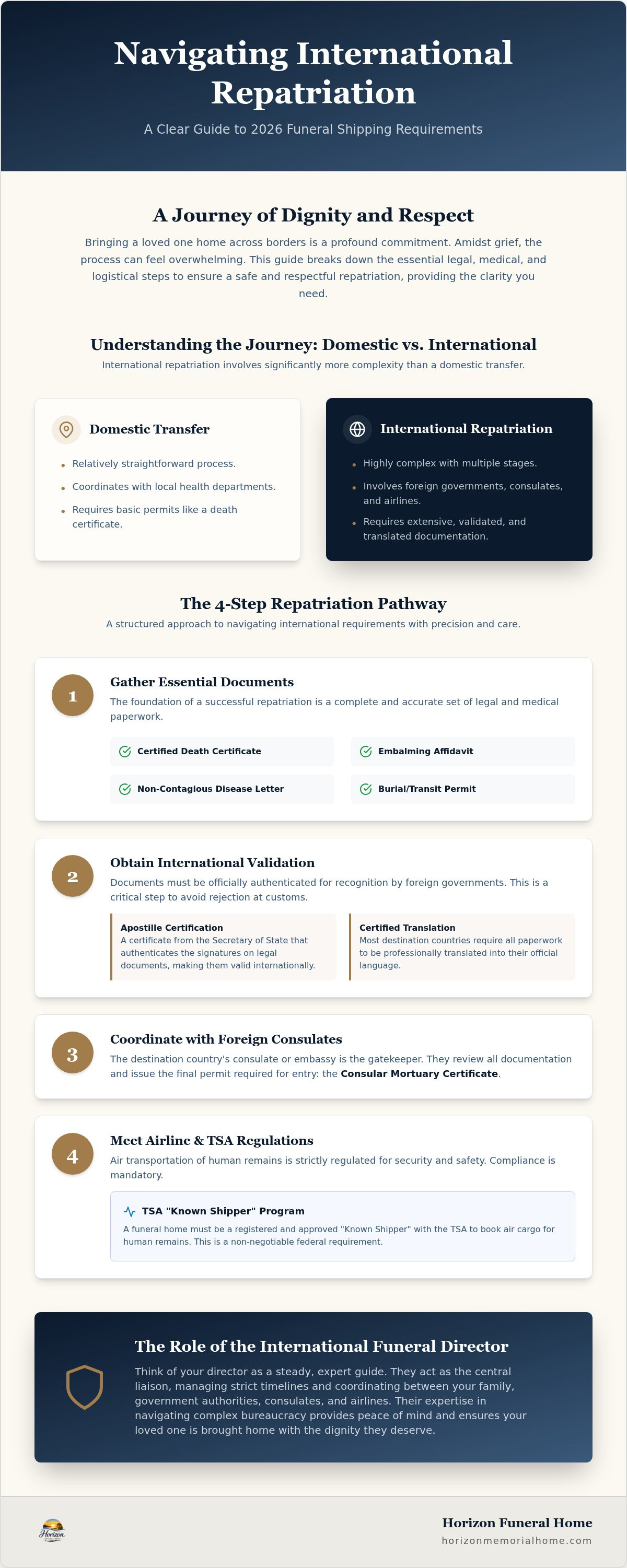 International funeral shipping requirements