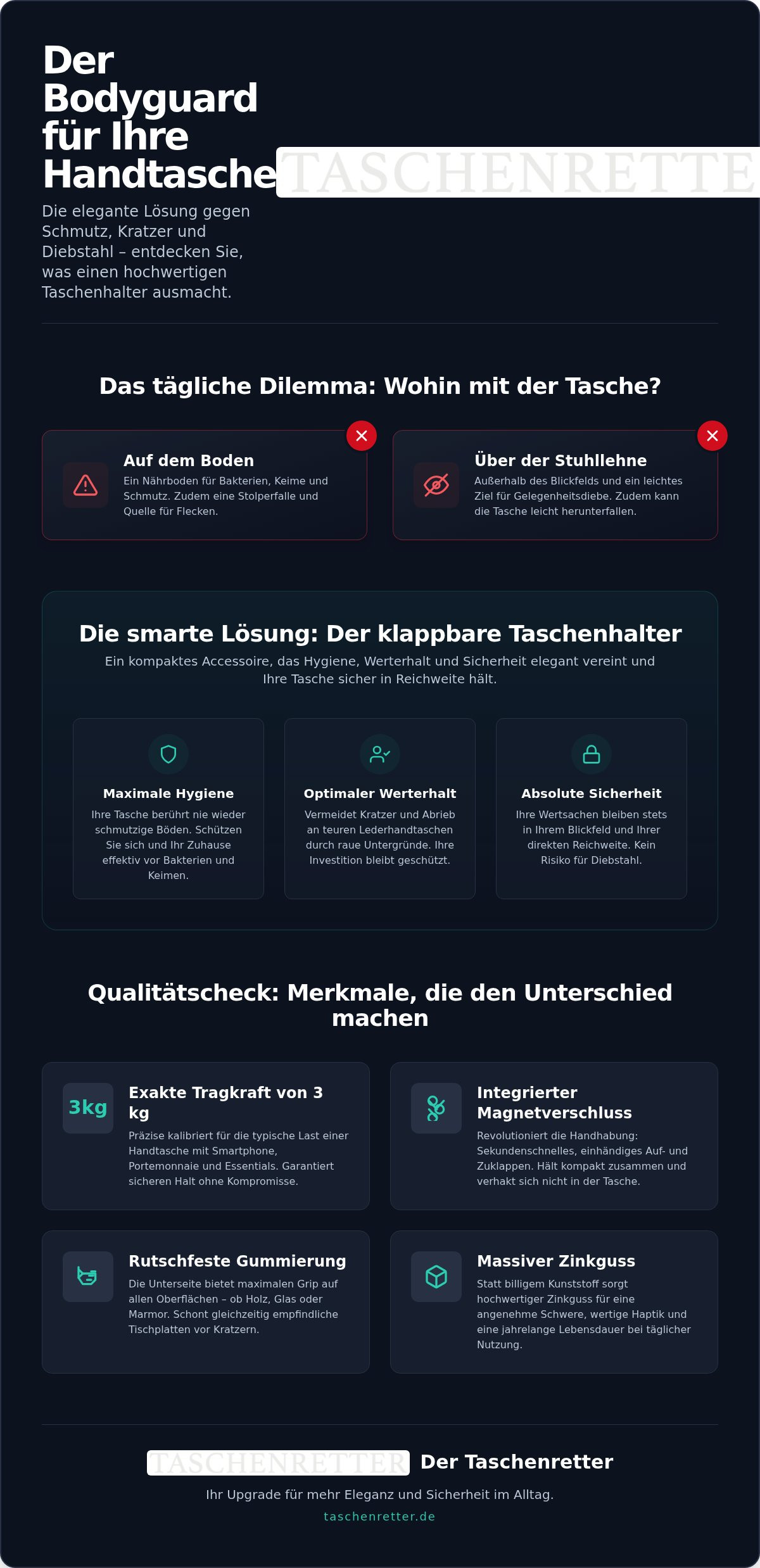 Taschenhalter klappbar